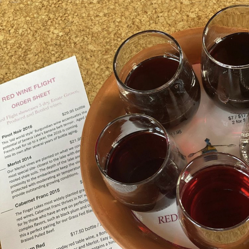Wine Flight Tasting Tray and Glasses